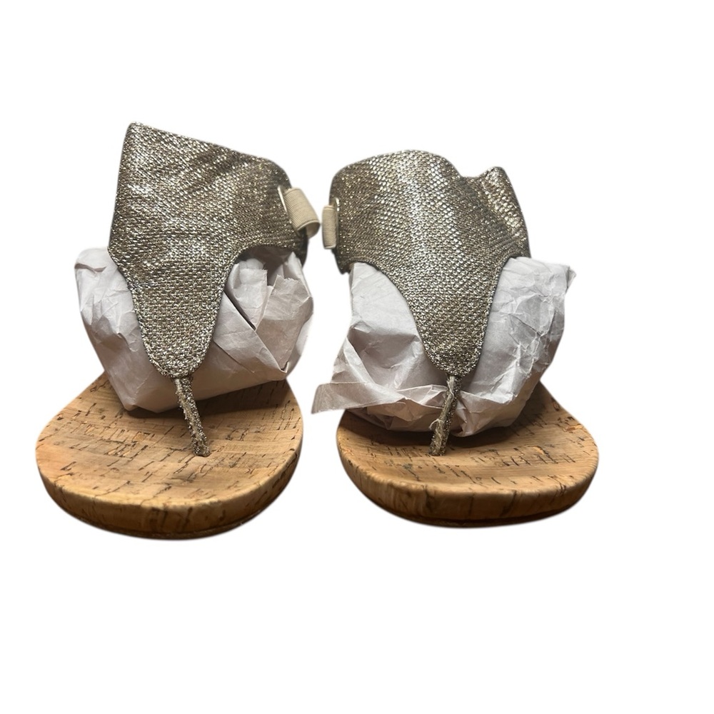 White Mountain Gold Shimmer Sandals Sz 8.5